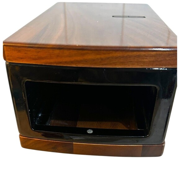 Lincoln Continental Limited Edition Black Walnut Jewelry Valet Box Hidden Drawer - Picture 5 of 14